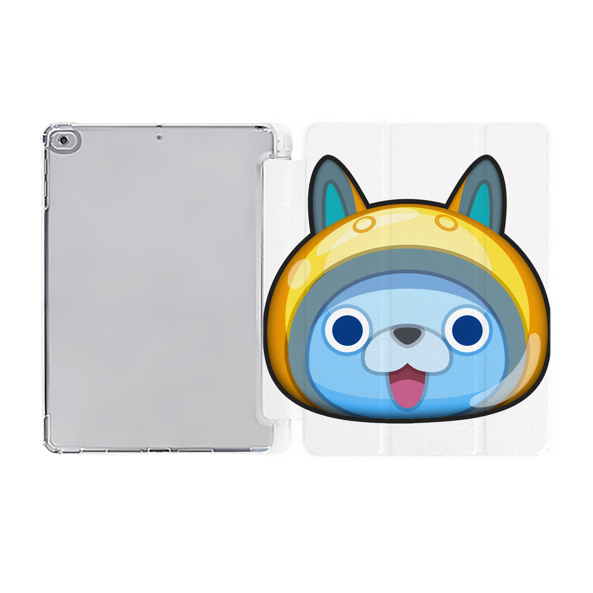 （画像用） 妖怪ウォッチ Yo-kai Watch IPad ケース ペン収納付き 三つ折りスタンド PUレザー×シリコン 対応機種9.5/10.5/10.9インチ